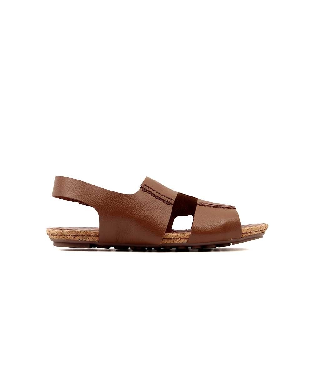 Sandália Rasteira Orcade Beatrice 013799 Couro Caramelo