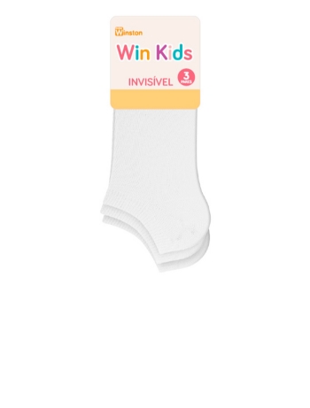 Kit 3 Pares Meia Infantil Winston 0412-001 Branco