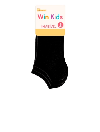 Kit 3 Pares Meia Infantil Winston 0412-003 Preto