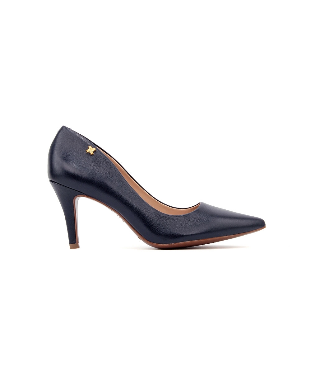 Scarpin Luz Da Lua Saara 56121000 Couro Marinho