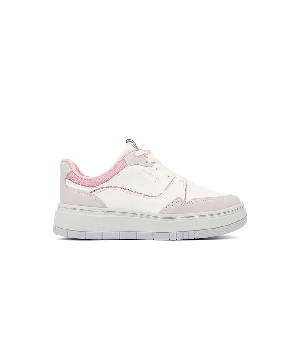 Tênis Infantil Pink Cats Casual Off White
