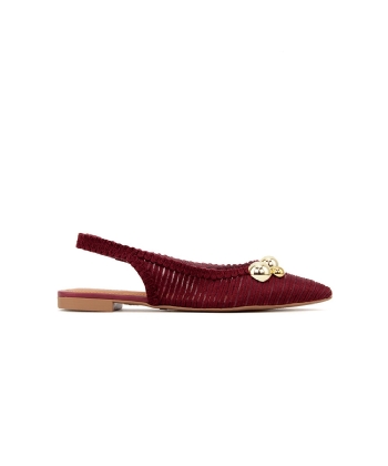 Sapatilha Slingback Valentina Bico Fino Tramada VINHO