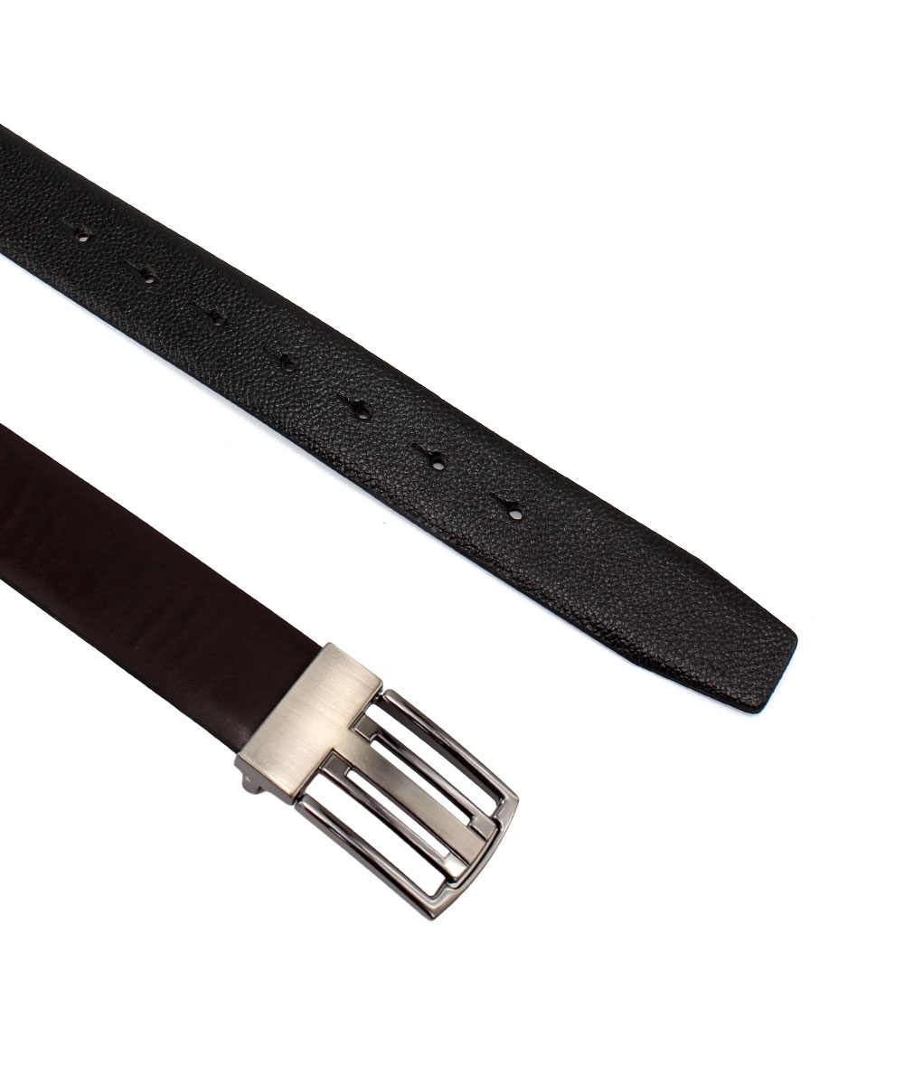 Cinto Masculino Fasolo Dupla Face Couro Preto/cafe