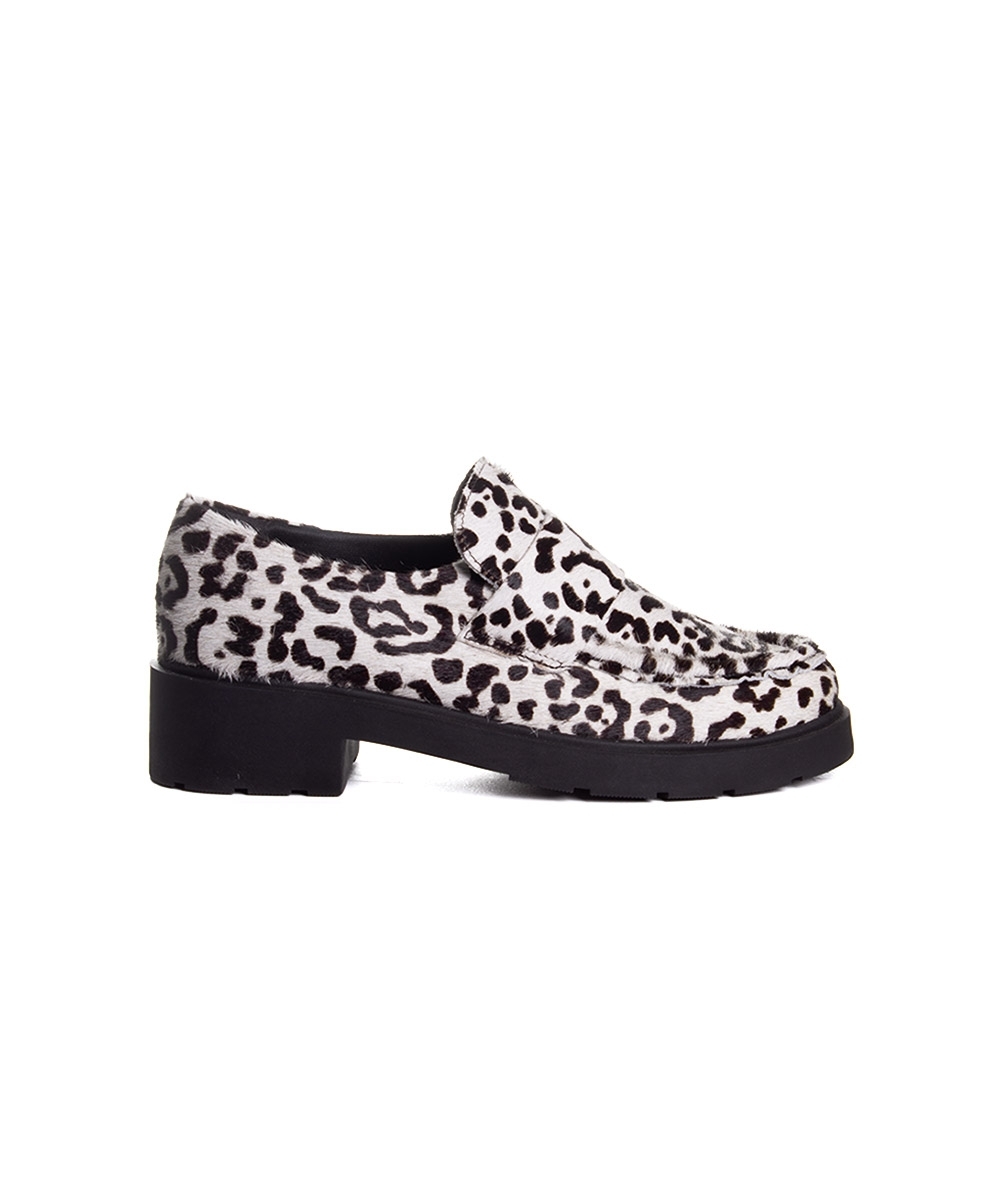 Mocassim Feminino Pixolé Salto Médio Couro Branco/preto