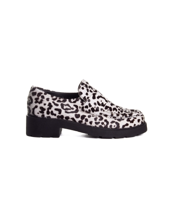 Mocassim Feminino Pixolé Salto Médio Couro Branco/preto