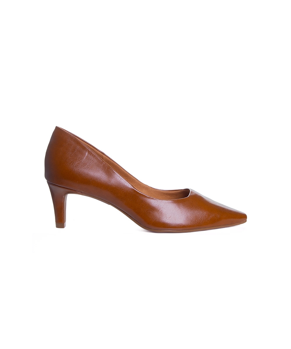 Sapato Scarpin Bebecê Salto Baixo Caramelo