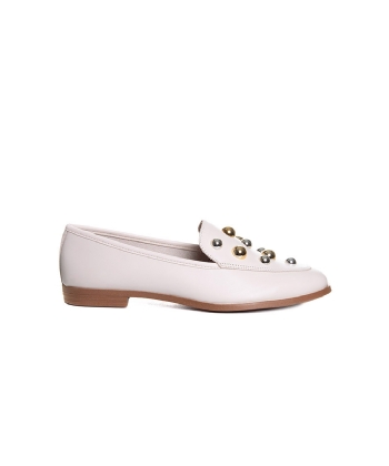 Mocassim Feminino Giulia Domna Couro Off White