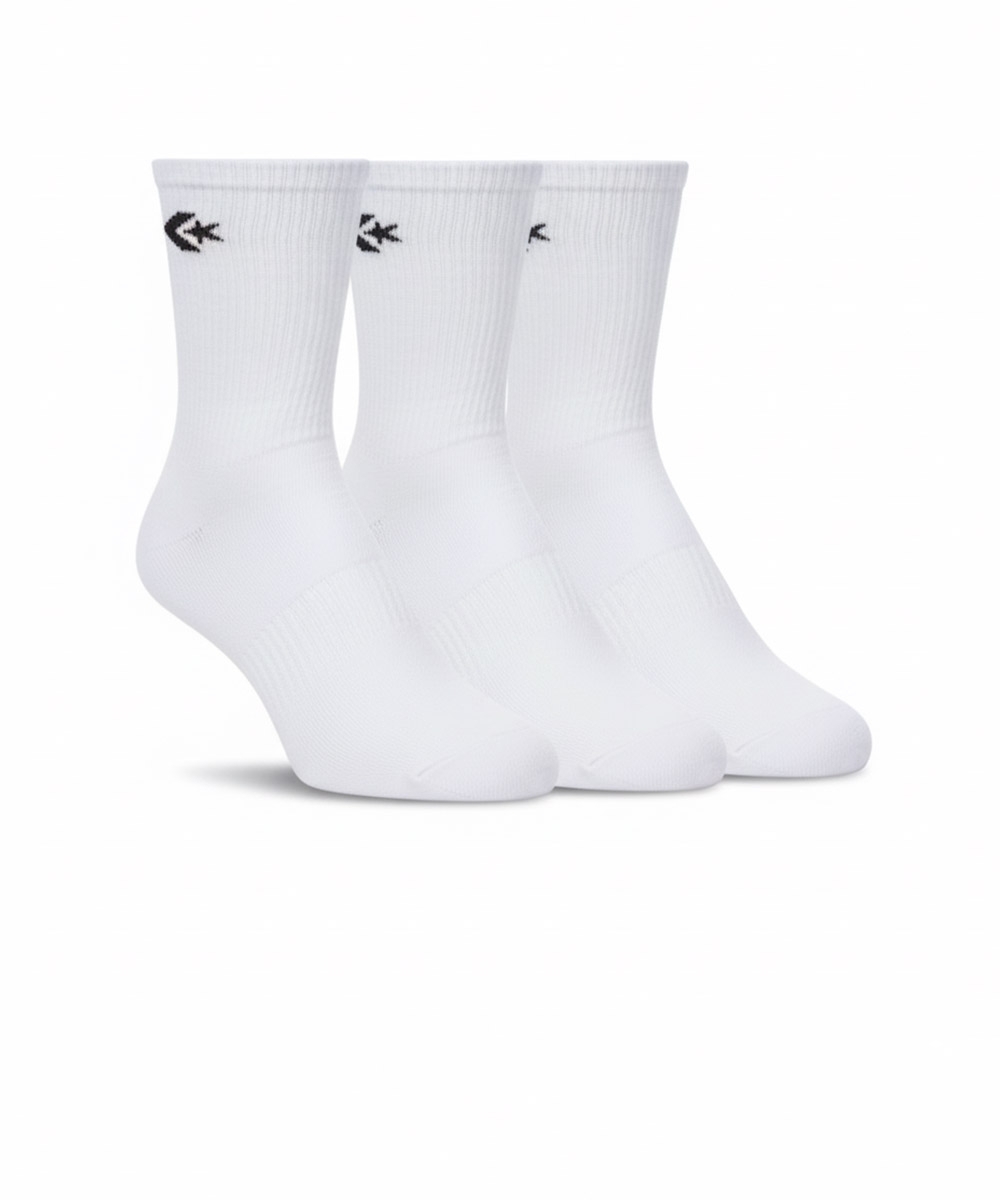 Meia Cano Médio Converse Kit 3 Pares Branco