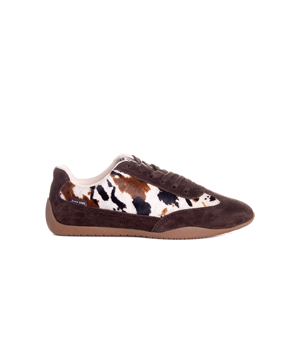 Tênis Feminino Bottero Animal Print Couro Café