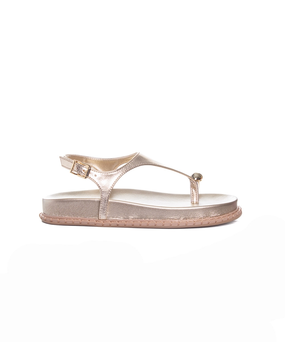 Sandália Papete Via Marte Flatform Dourado