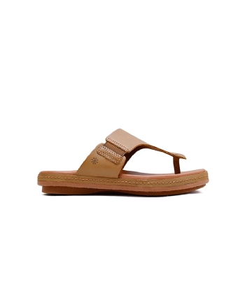 Tamanco New Face Flat Couro. Caramelo