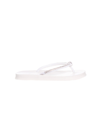 Chinelo Feminino Pixolé Strass Off White