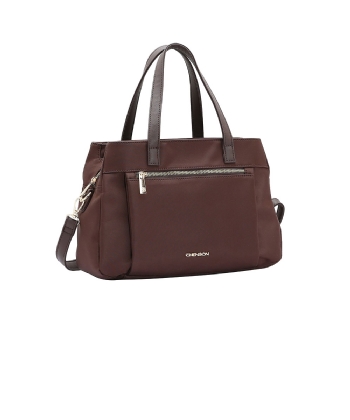 Bolsa De Mão E Transversal Chenson Microfiber Cafe
