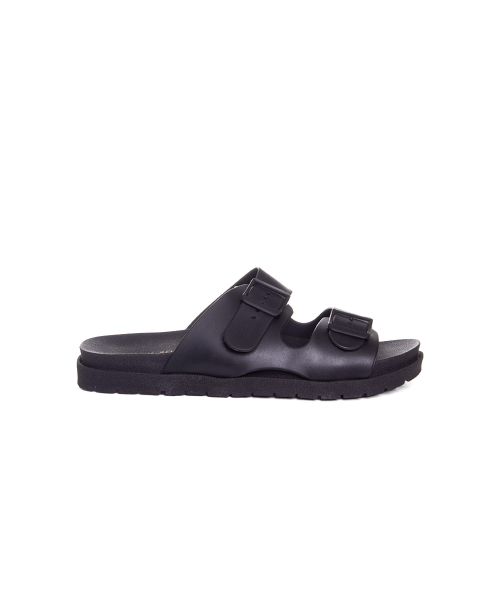 Tamanco Flatform Pixolé Fivelas. Preto