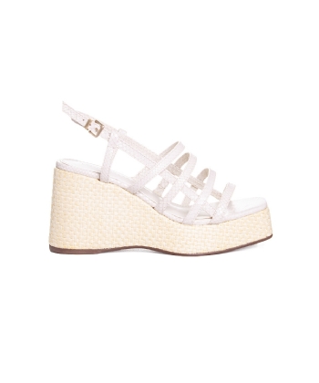 Sandália Anabela Loucos E Santos Couro Off White