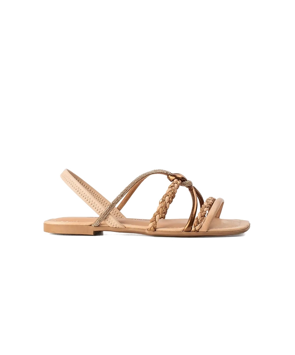 Sandália Dakota Rasteira Tiras Strass Multicolor