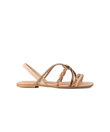 Sandália Dakota Rasteira Tiras Strass Multicolor