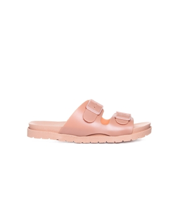 Tamanco Flatform Pixolé Fivelas. Nude