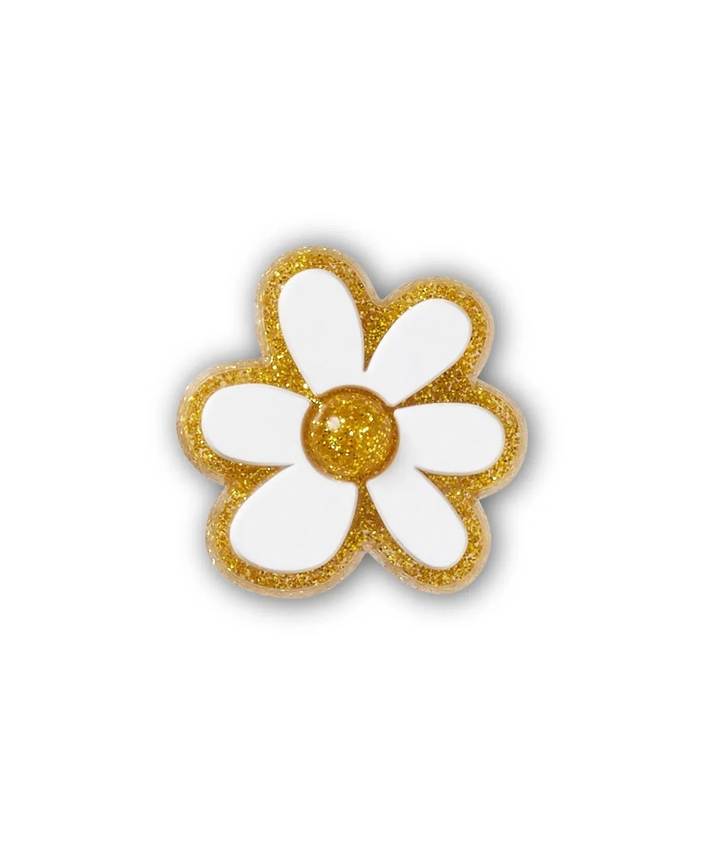 Jibbitz Crocs Flor Branca E Dourada Cor única