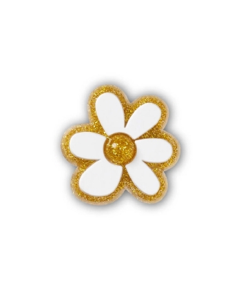 Jibbitz Crocs Flor Branca E Dourada Cor única