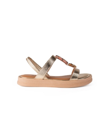 Sandália Flatform Dakota Pedrarias Champanhe