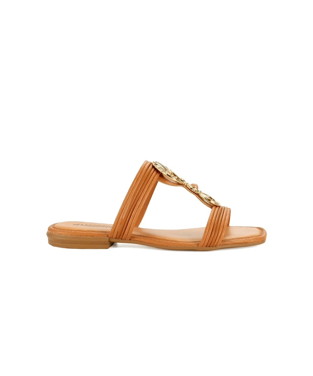 Rasteira Mississipi Tiras Finas Camel