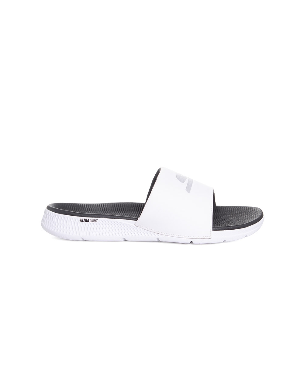 Chinelo Slide Skechers Goga Mat 229030 Branco/preto