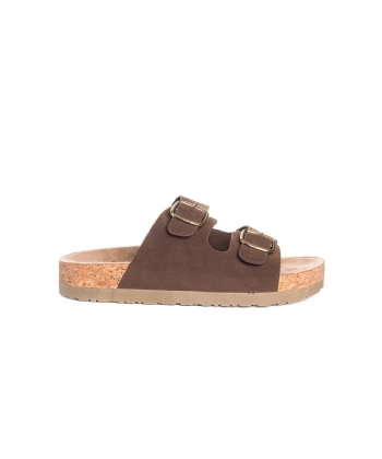Tamanco Flatform Pixolé Fivelas Café