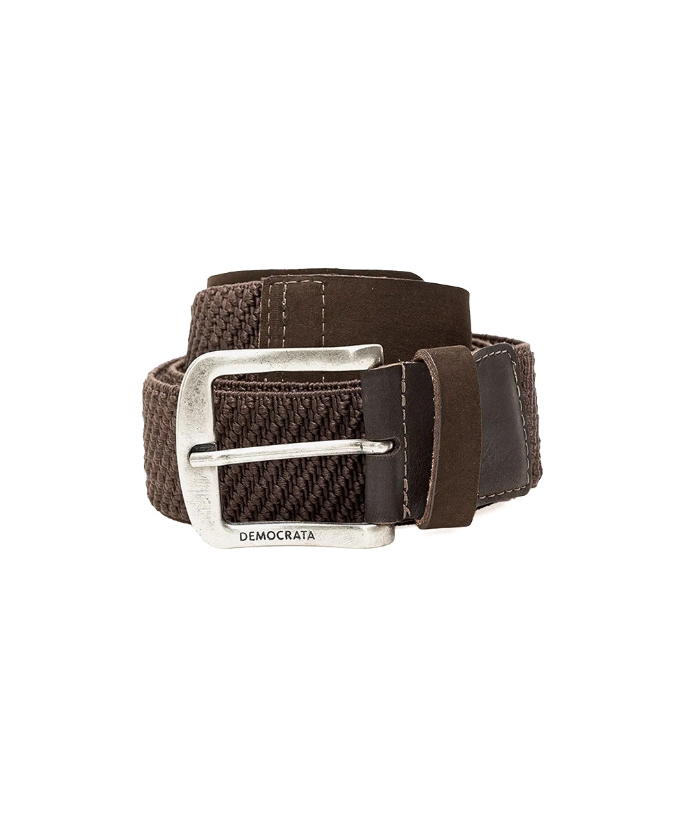 Cinto Masculino Democrata Elástico Denim Café