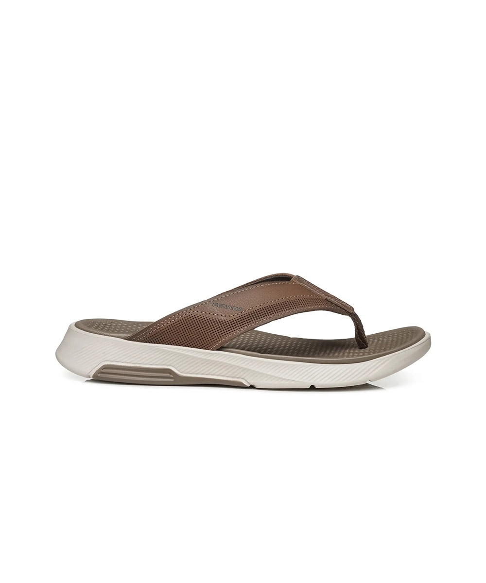Chinelo Masculino Pegada Levitech Kai Couro Caqui