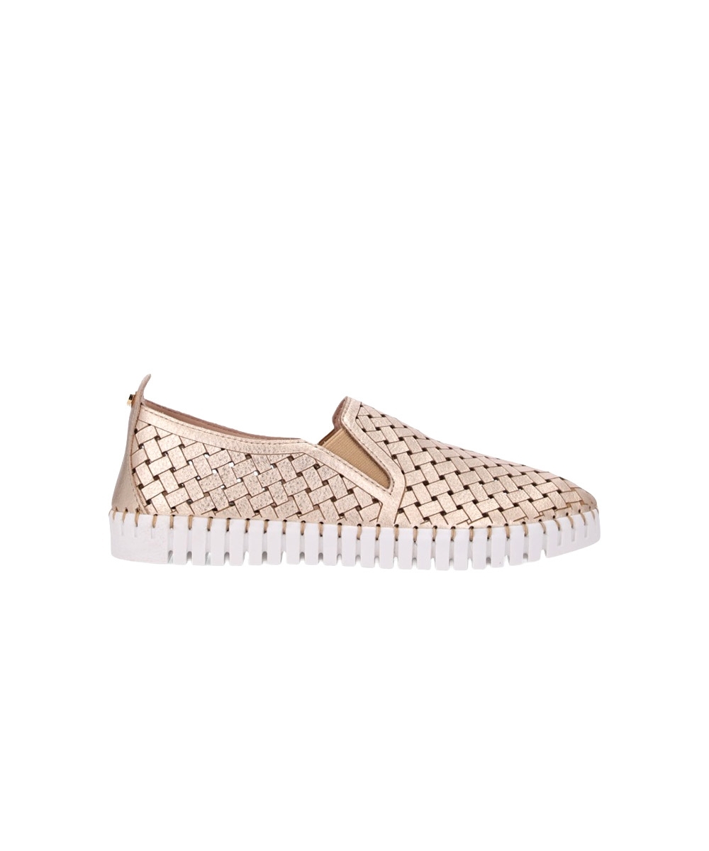 Tênis Feminino Luz Da Lua Toscana Couro Ouro