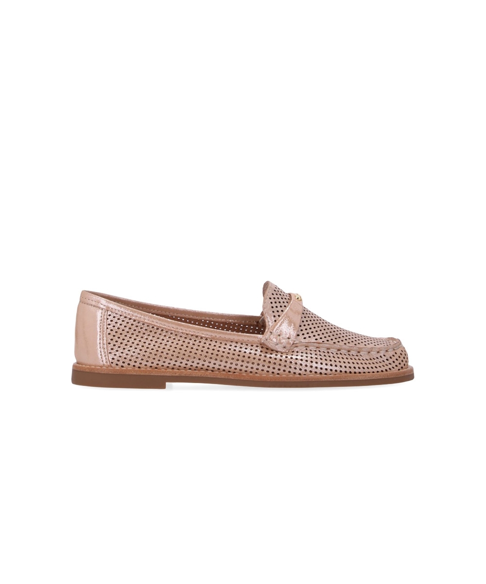 Mocassim Feminino Luz Da Lua Puntini Couro Bege