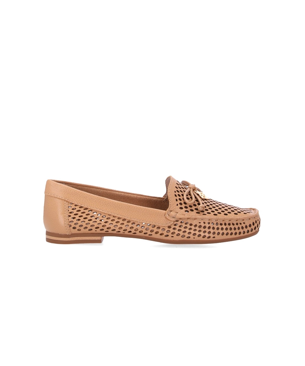 Mocassim Feminino Luz Da Lua Laço Couro Natural