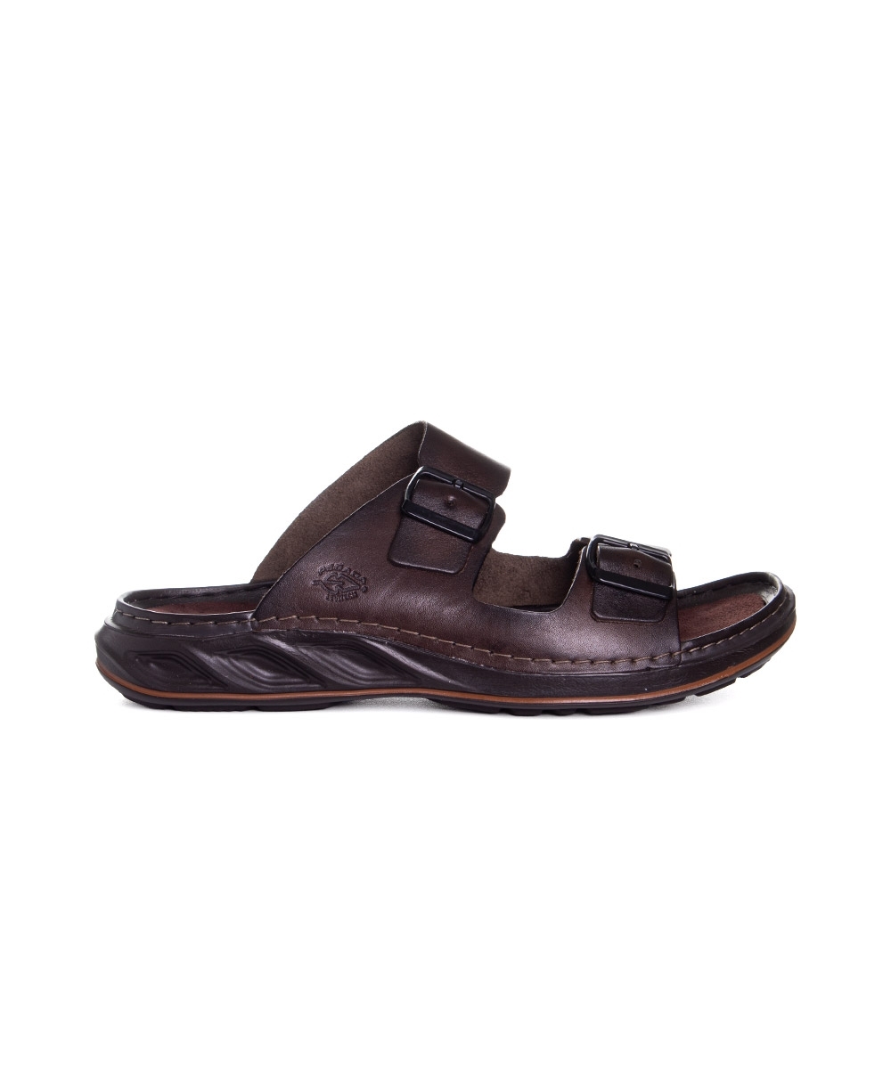 Chinelo Pegada Masculino Levitech Couro Cravo