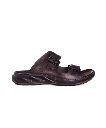 Chinelo Pegada Masculino Levitech Couro Cravo