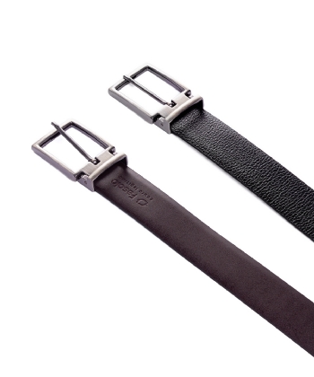 Cinto Fasolo Masculino Dupla Face Couro Preto/cafe