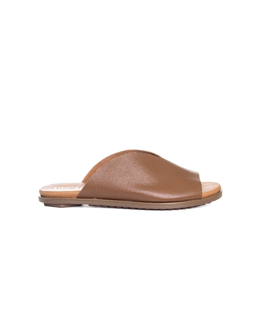 Sandália Orcade Comfy Roma Couro Caramelo