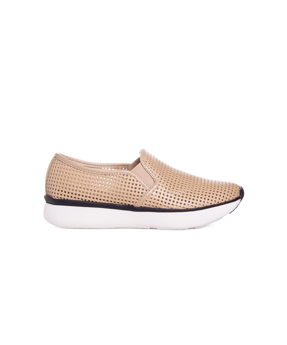 Tênis Feminino Giulia Domna Slip On Couro Nude