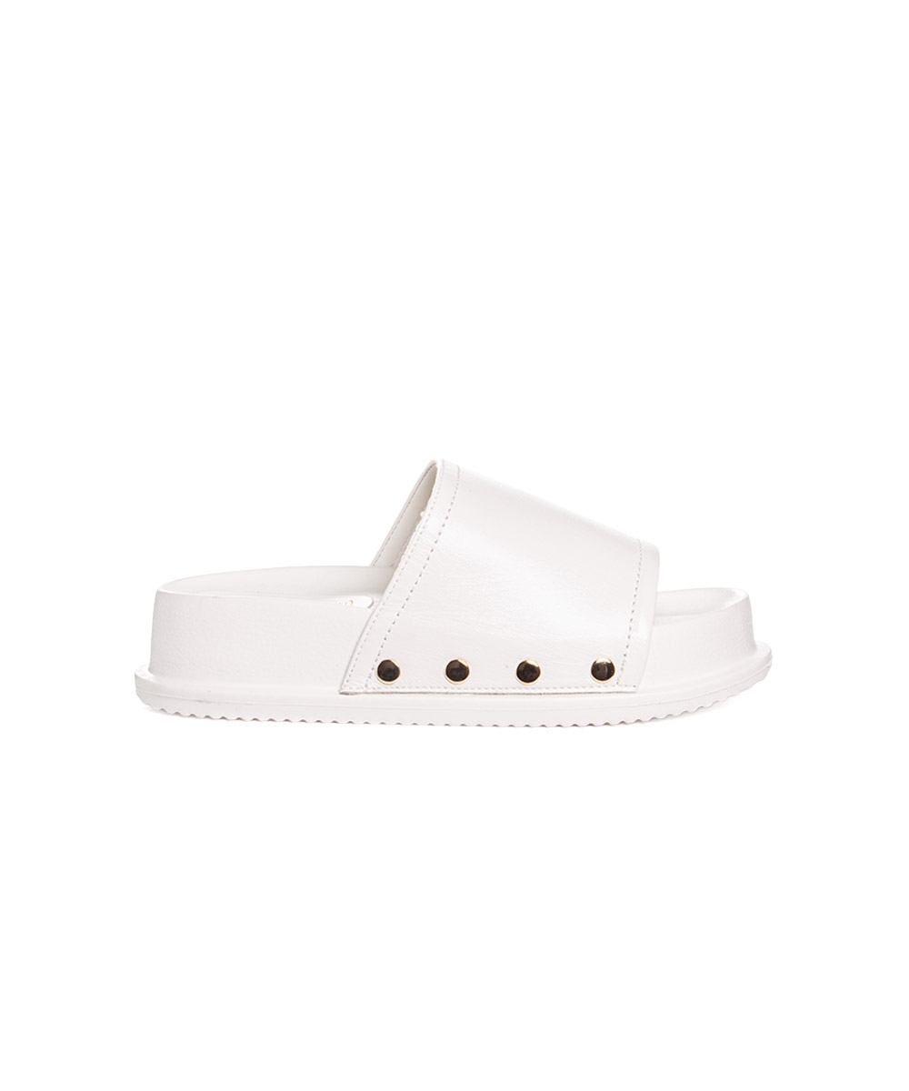 Tamanco Santinelli Flatform Couro Marfim