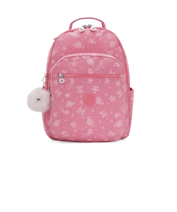 Mochila Kipling Seoul Glitter Cats Rosa