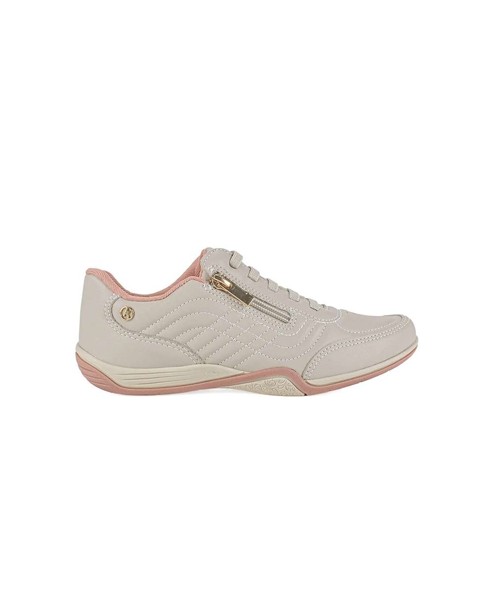 Tênis Feminino Kolosh Casual Ziper Cinza