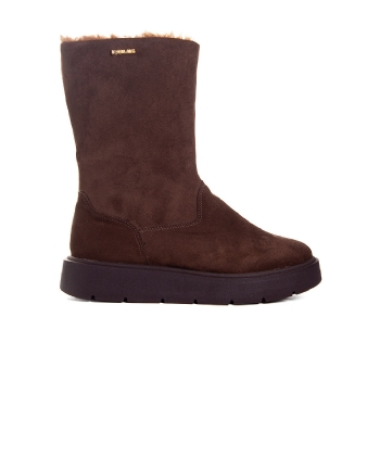 Bota Feminina Quiz Forrada Pelos Inverno Marrom