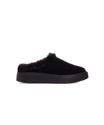 Mule Feminino Quiz Clog Forrado Preto