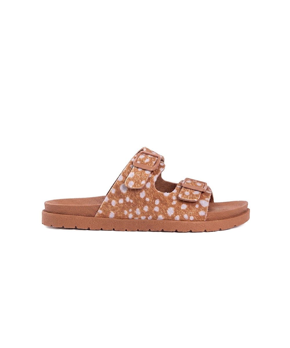 Tamanco Pixolé Flatform Fivelas Animal Print Caramelo