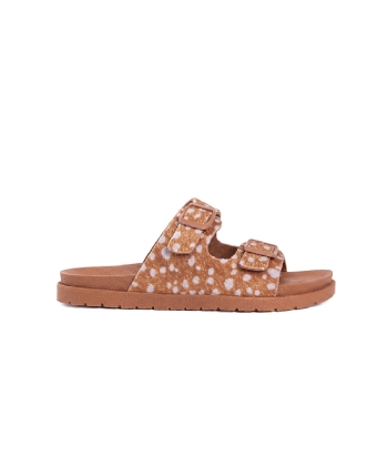 Tamanco Pixolé Flatform Fivelas Animal Print Caramelo