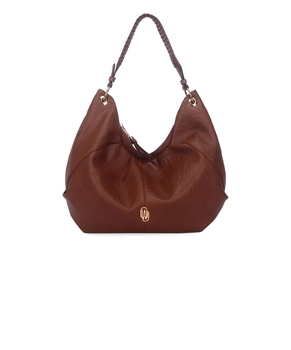 Bolsa Hobo Wj Grande Alça Trançada Marrom