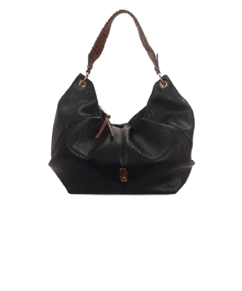 Bolsa Hobo Wj Grande Alça Trançada Preto
