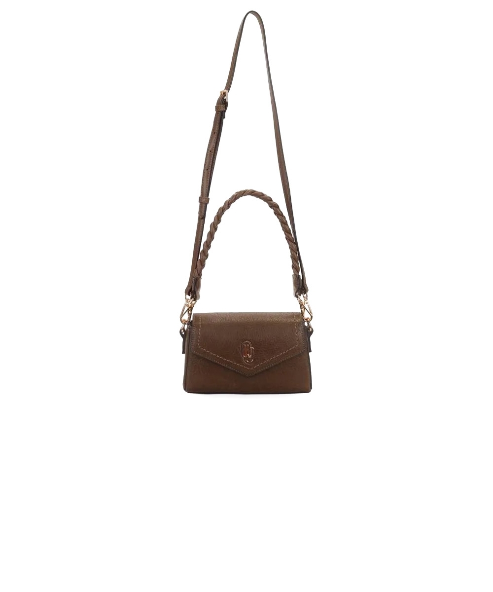 Bolsa Transversal Pequena Wj Alça Trançada Marrom