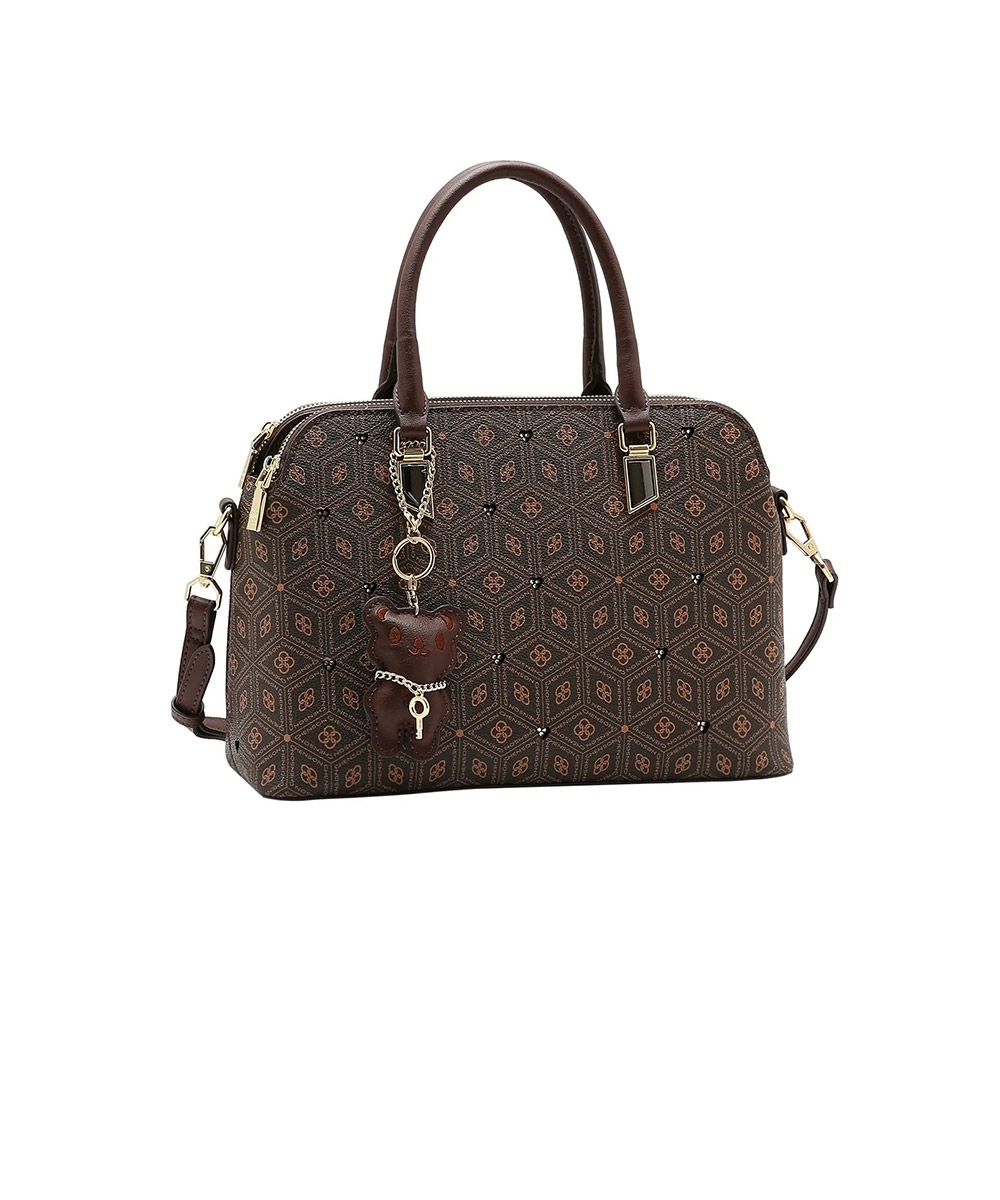 Bolsa Mão Chenson Coração Cristal Café