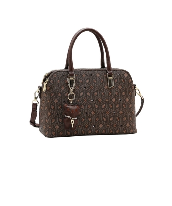 Bolsa Mão Chenson Coração Cristal Café